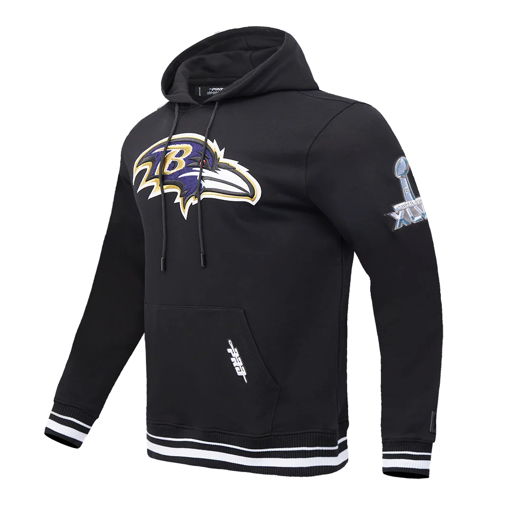 NFL BALTIMORE RAVENS MASHUP MEN'S MASHUP MEN'S RIB PULLOVER HOODIE (BLACK) - Image 2