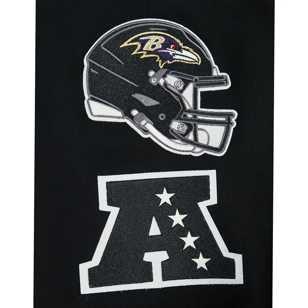NFL BALTIMORE RAVENS MODERN ORIGINALS MEN'S FLC PO HOODIE (BLACK) - Image 8