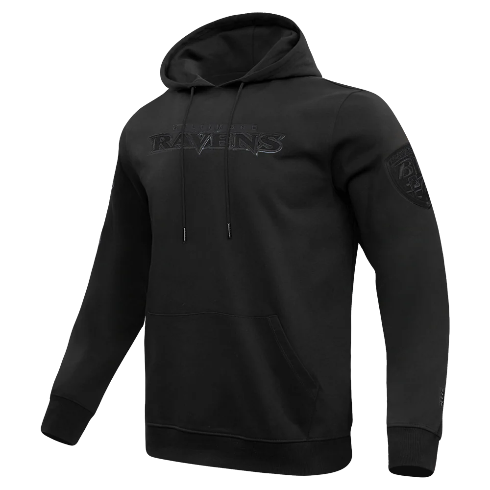 NFL BALTIMORE RAVENS TRIPLE BLACK LOGO HOODIE (TRIPLE BLACK) - Image 2