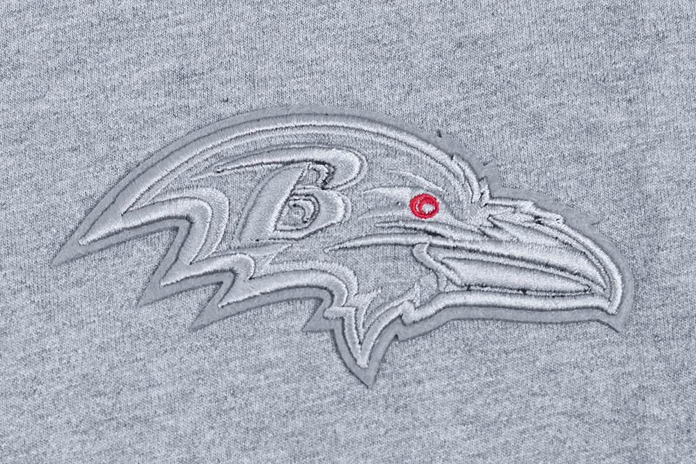 NFL BALTIMORE RAVENS NEUTRAL MEN'S DROP SHOULDER PULLOVER HOODIE (DARK HEATHER GRAY) - Image 5