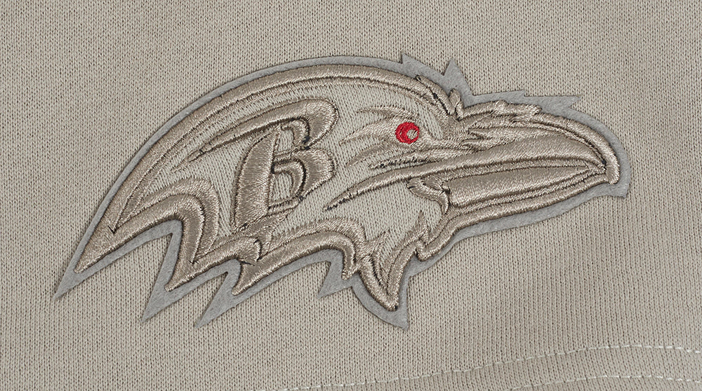 NFL BALTIMORE RAVENS NEUTRAL MEN'S DROP SHOULDER PULLOVER HOODIE (TAUPE) - Image 5