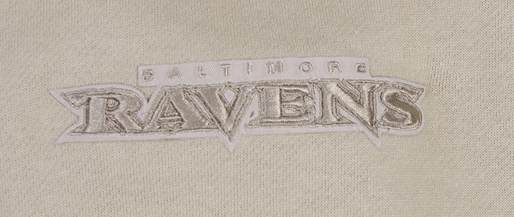 NFL BALTIMORE RAVENS NEUTRAL MEN'S DROP SHOULDER PULLOVER HOODIE (TAUPE) - Image 6