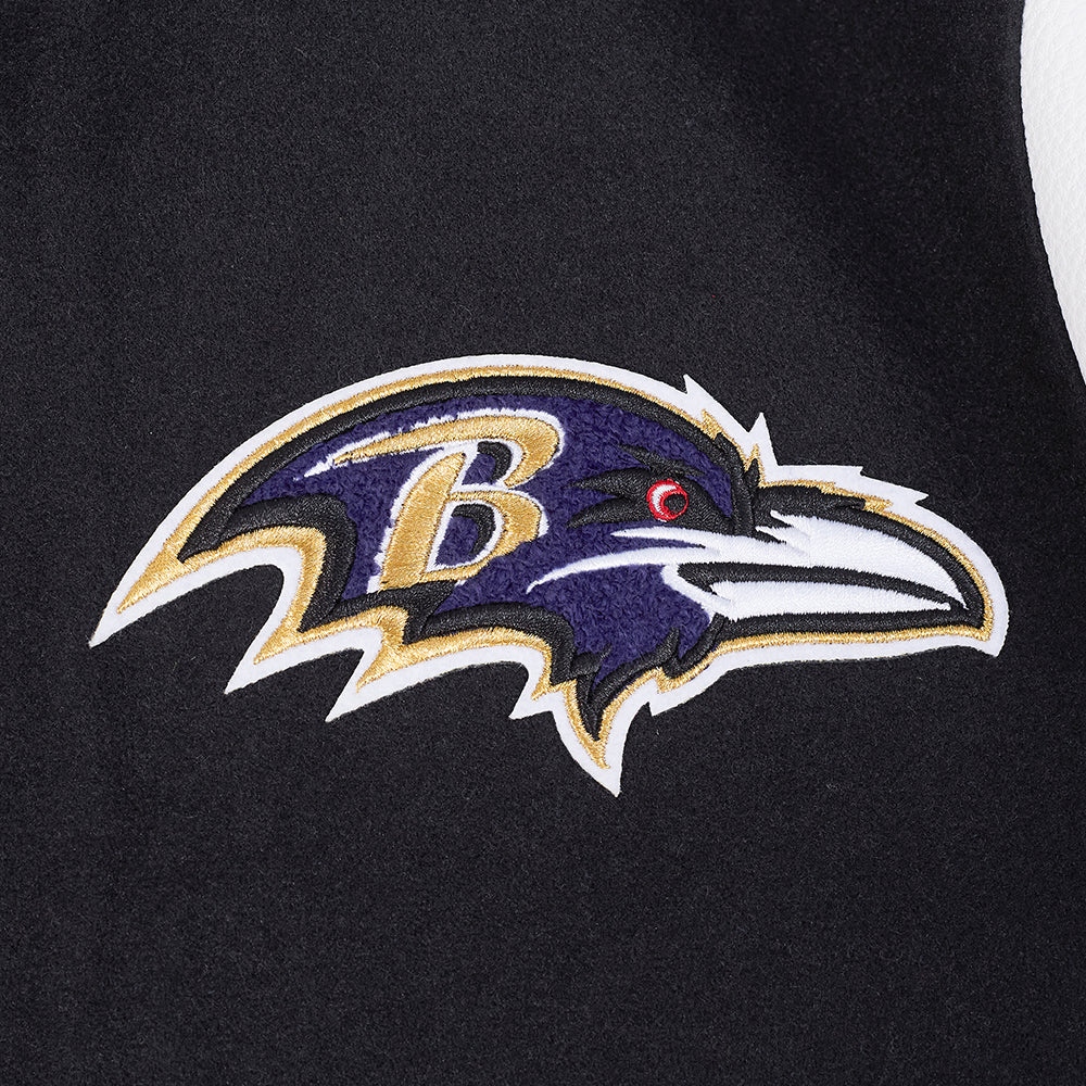 NFL BALTIMORE RAVENS SCRIPT TAIL MEN'S RIB WOOL VARSITY (BLACK/WHITE) - Image 10