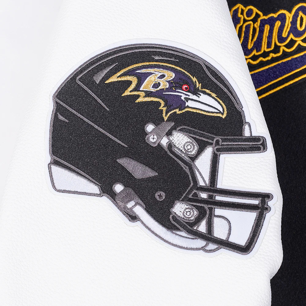 NFL BALTIMORE RAVENS SCRIPT TAIL MEN'S RIB WOOL VARSITY (BLACK/WHITE) - Image 12