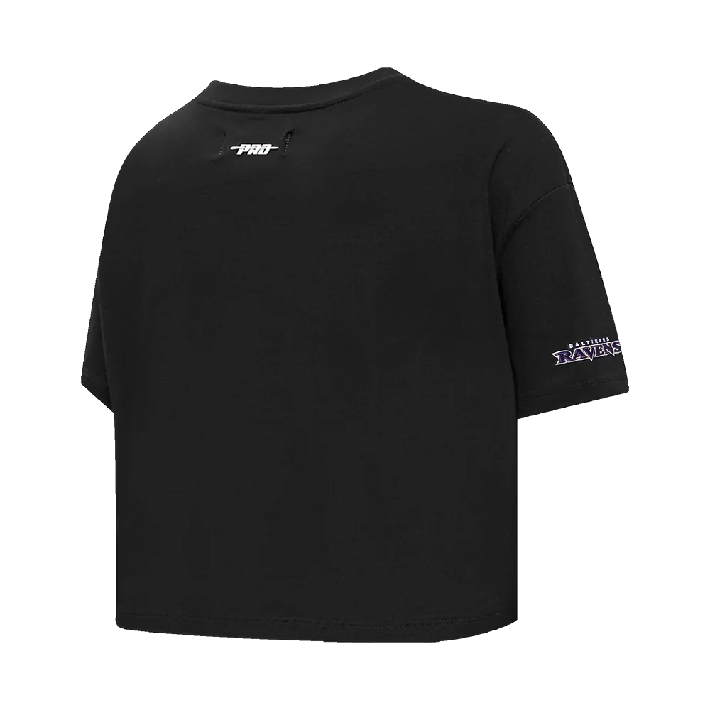NFL BALTIMORE RAVENS SCRIPT TAIL WOMEN'S SJ BOXY TEE (BLACK) - Image 8