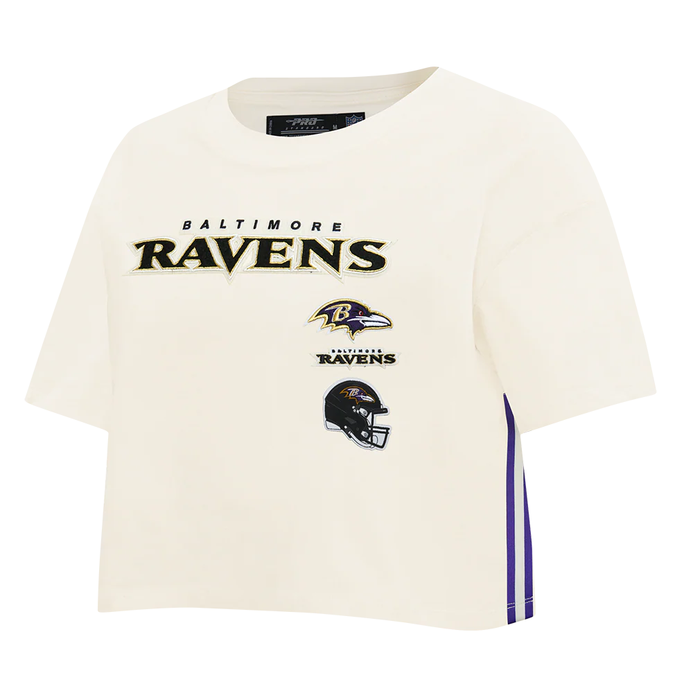 NFL BALTIMORE RAVENS RETRO CLASSIC WOMEN'S BOXY TEE (EGGSHELL) - Image 2
