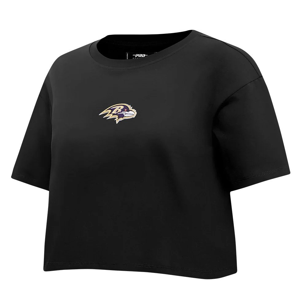 NFL BALTIMORE RAVENS WINGSPAN WOMEN'S SJ BOXY TEE (BLACK) - Image 3