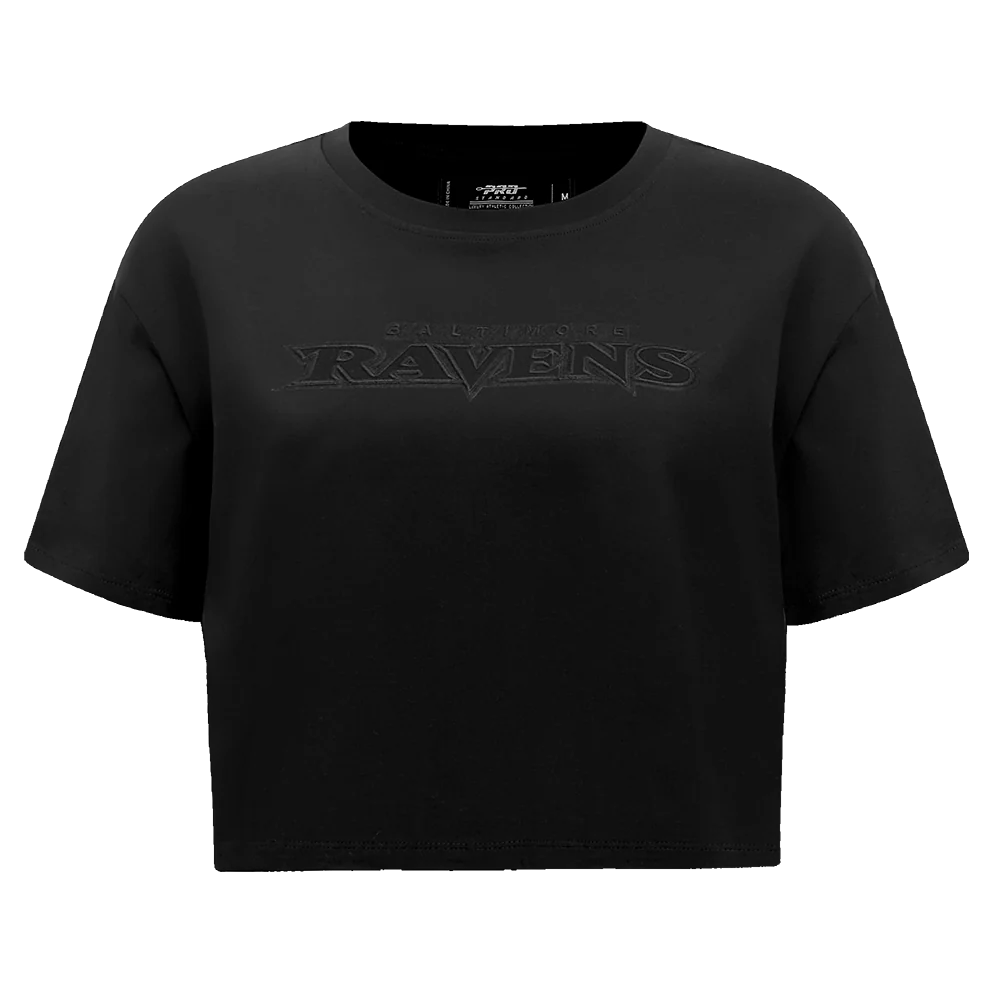 NFL BALTIMORE RAVENS NEUTRAL WOMEN'S BOXY TEE (BLACK)