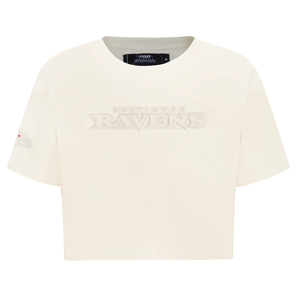 NFL BALTIMORE RAVENS NEUTRAL WOMEN'S BOXY TEE (EGGSHELL)