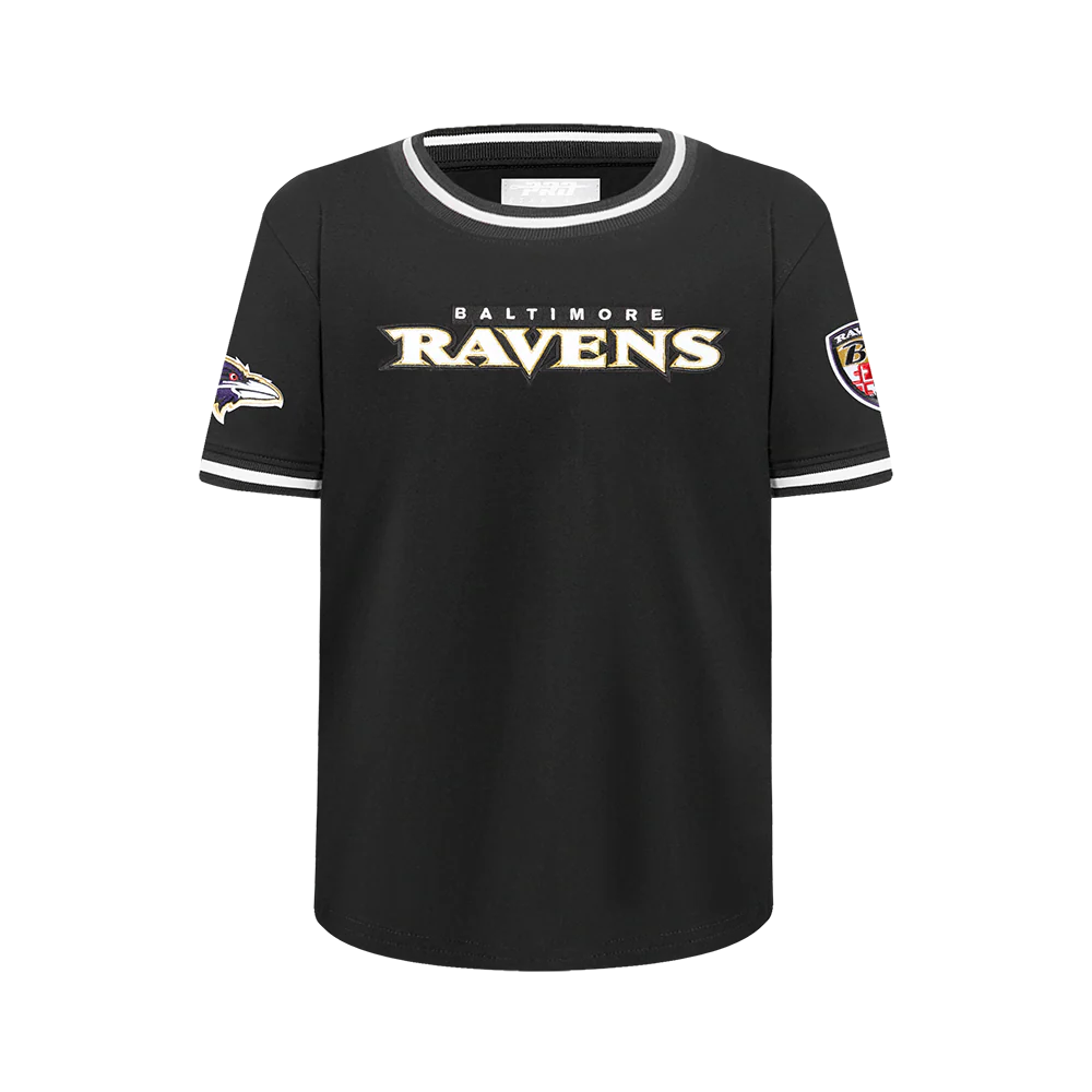 NFL BALTIMORE RAVENS CLASSIC BIG BOYS SHORT SLEEVE STRIPED RIB TEE (BLACK) - Image 3