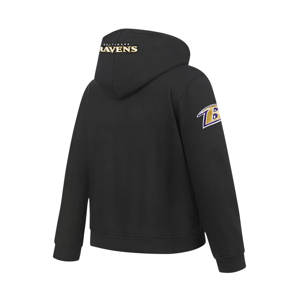NFL BALTIMORE RAVENS CLASSIC BIG BOYS FLEECE PULLOVER HOODIE (BLACK) - Image 6