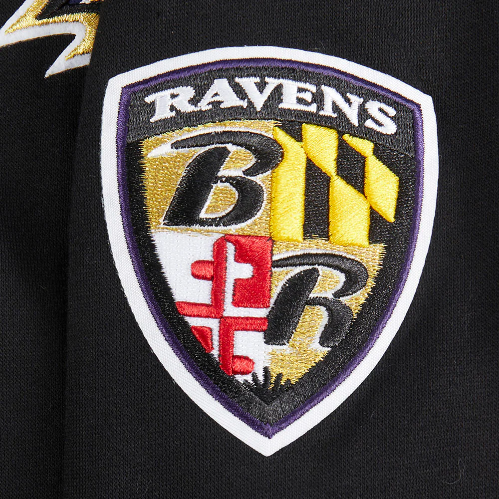 NFL BALTIMORE RAVENS CLASSIC BIG BOYS FLEECE PULLOVER HOODIE (BLACK) - Image 9