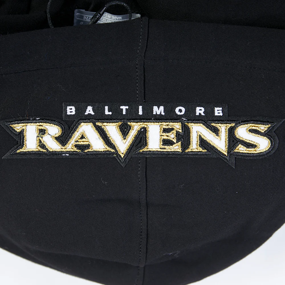 NFL BALTIMORE RAVENS CLASSIC BIG BOY'S FLC FZ PO HOODIE (BLACK) - Image 6