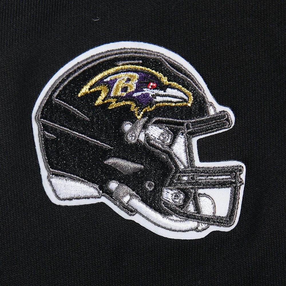 NFL BALTIMORE RAVENS MASHUP WOMEN'S RIB CREWNECK (BLACK) - Image 6
