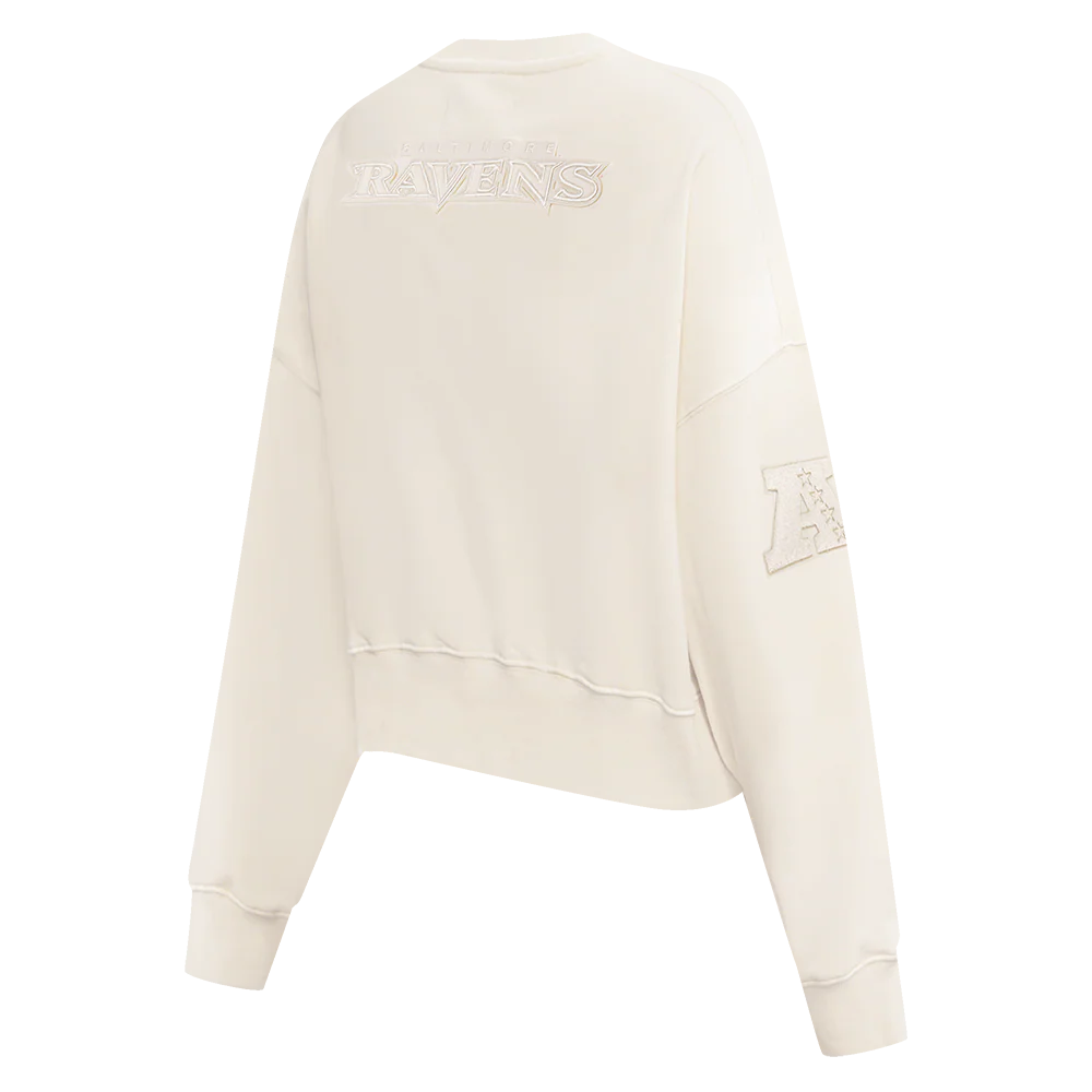 NFL BALTIMORE RAVENS NEUTRAL WOMEN'S CREWNECK (EGGSHELL) - Image 4