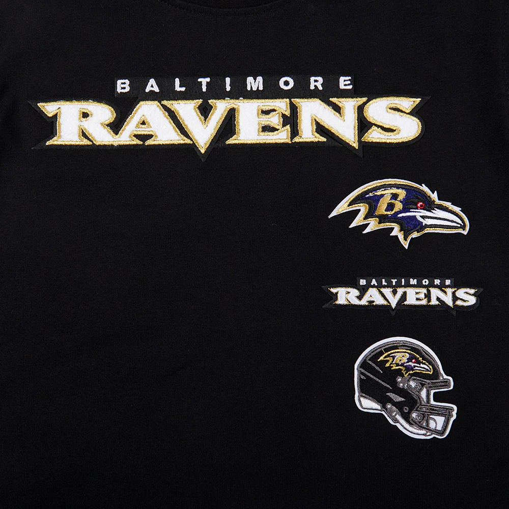 NFL BALTIMORE RAVENS RETRO CLASSIC LITTLE BOYS SHORT SLEEVE TAPING TEE (BLACK) - Image 7