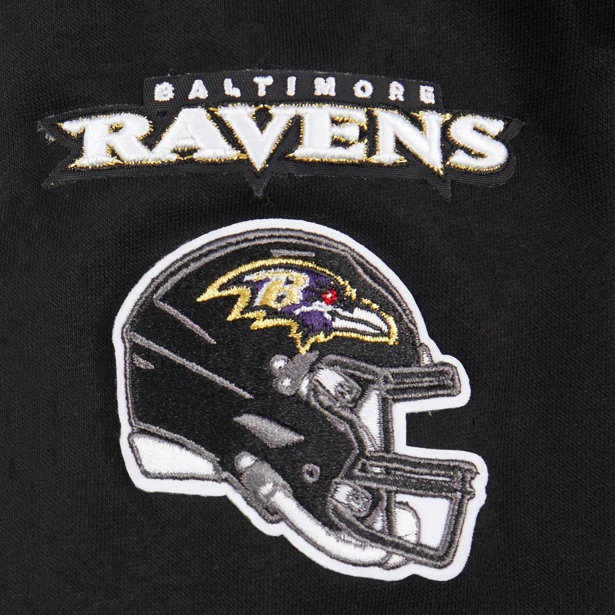 NFL BALTIMORE RAVENS RETRO CLASSIC LITTLE BOYS RIB FLEECE PULLOVER HOODIE (BLACK) - Image 7