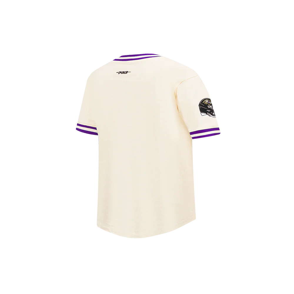 NFL BALTIMORE RAVENS RETRO CLASSIC TODDLER BOY'S SS STRIPED RIB TEE (EGGSHELL/ PURPLE) - Image 4