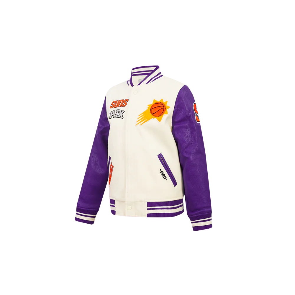 NFL BALTIMORE RAVENS RETRO CLASSIC TODDLER BOY'S RIB WOOL VARSITY JACKET (EGGSHELL/ PURPLE) - Image 3