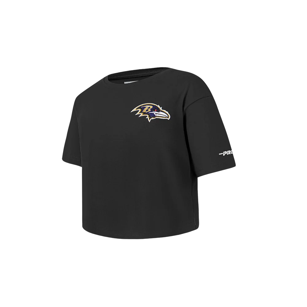 NFL BALTIMORE RAVENS CLASSIC TODDLER GIRLS SHORT SLEEVE BOXY TEE (BLACK) - Image 2