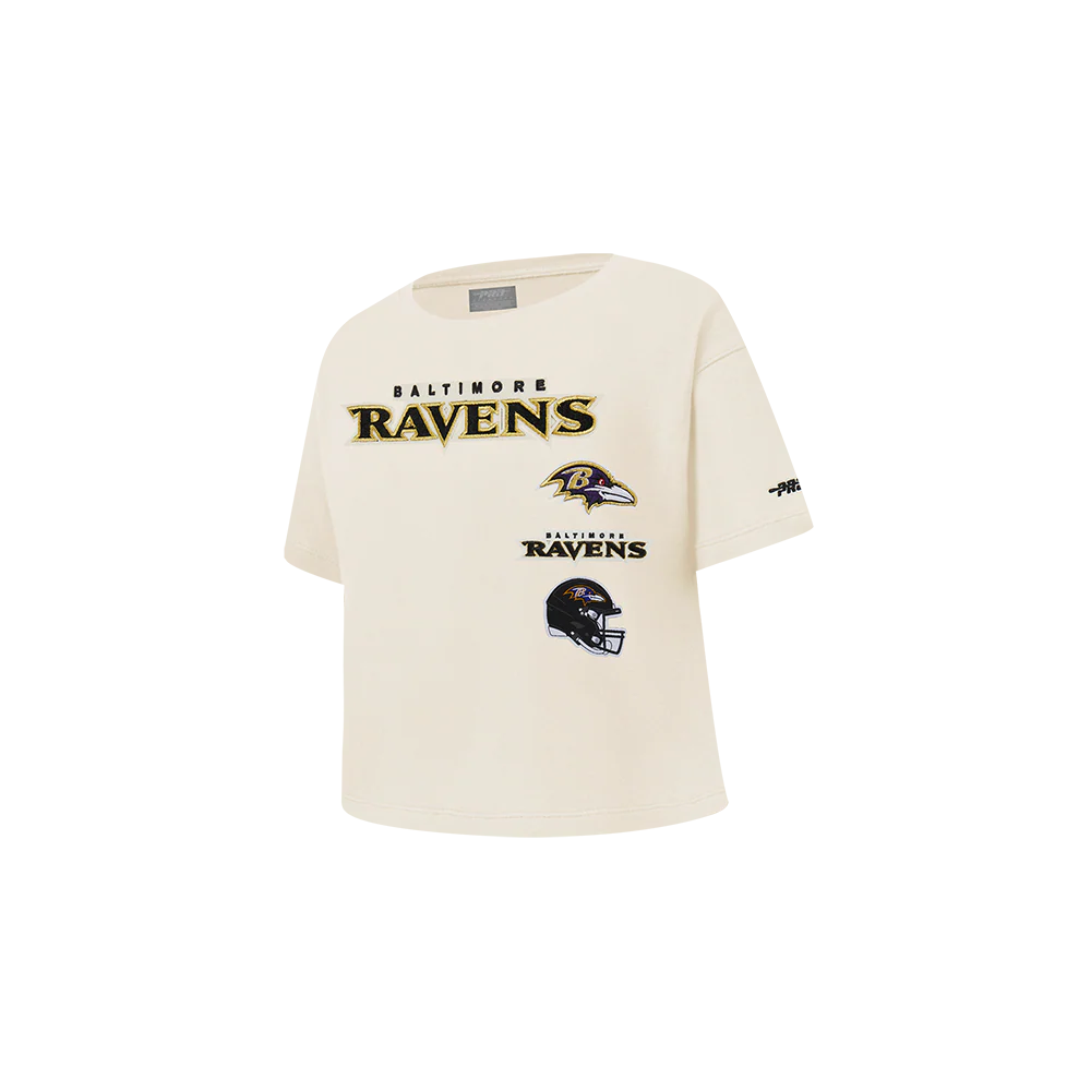 NFL BALTIMORE RAVENS RETRO CLASSIC TODDLER GIRL'S SS BOXY TEE (EGGSHELL) - Image 3