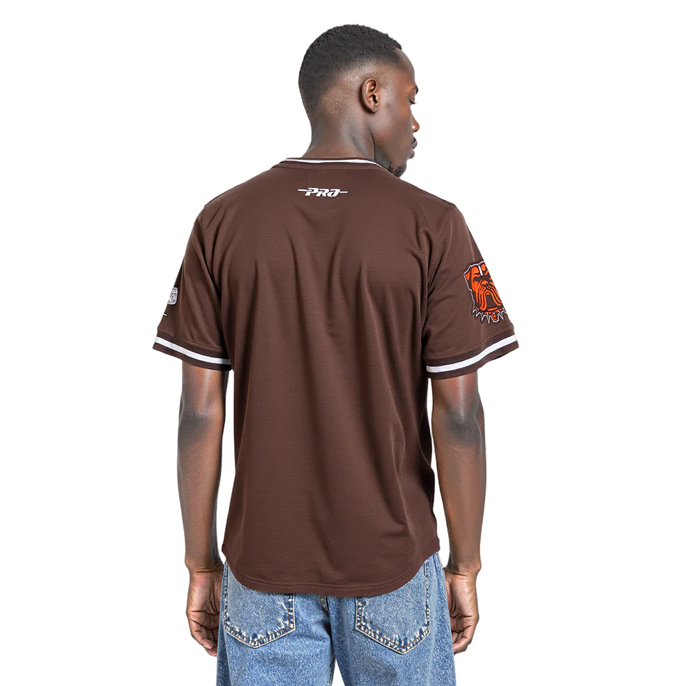 NFL CLEVELAND BROWNS CLASSIC CHENILLE MEN'S DK TEE (BROWN) - Image 2