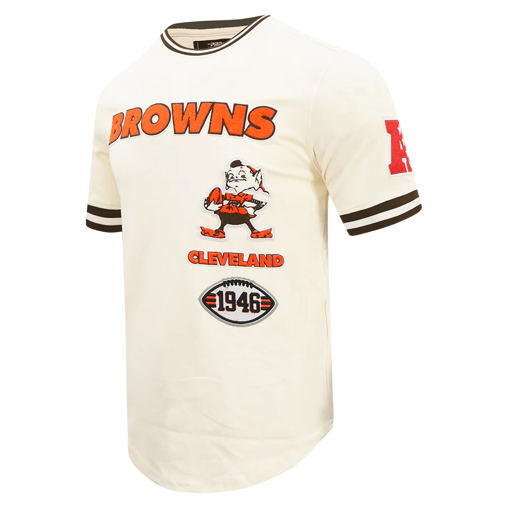 NFL CLEVELAND BROWNS RETRO CLASSIC MEN'S TEE (EGGSHELL/ BROWN) - Image 3