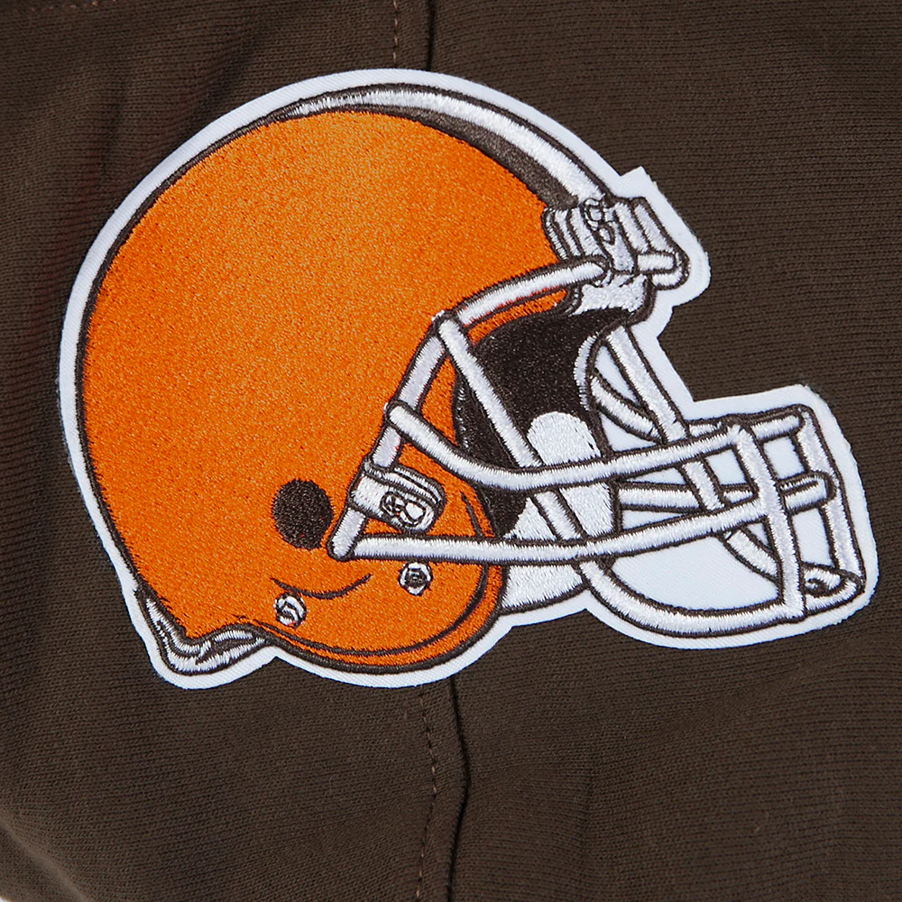 NFL CLEVELAND BROWNS SCRIPT TAIL MEN'S RIB FLC PO HOODIE (BROWN) - Image 16