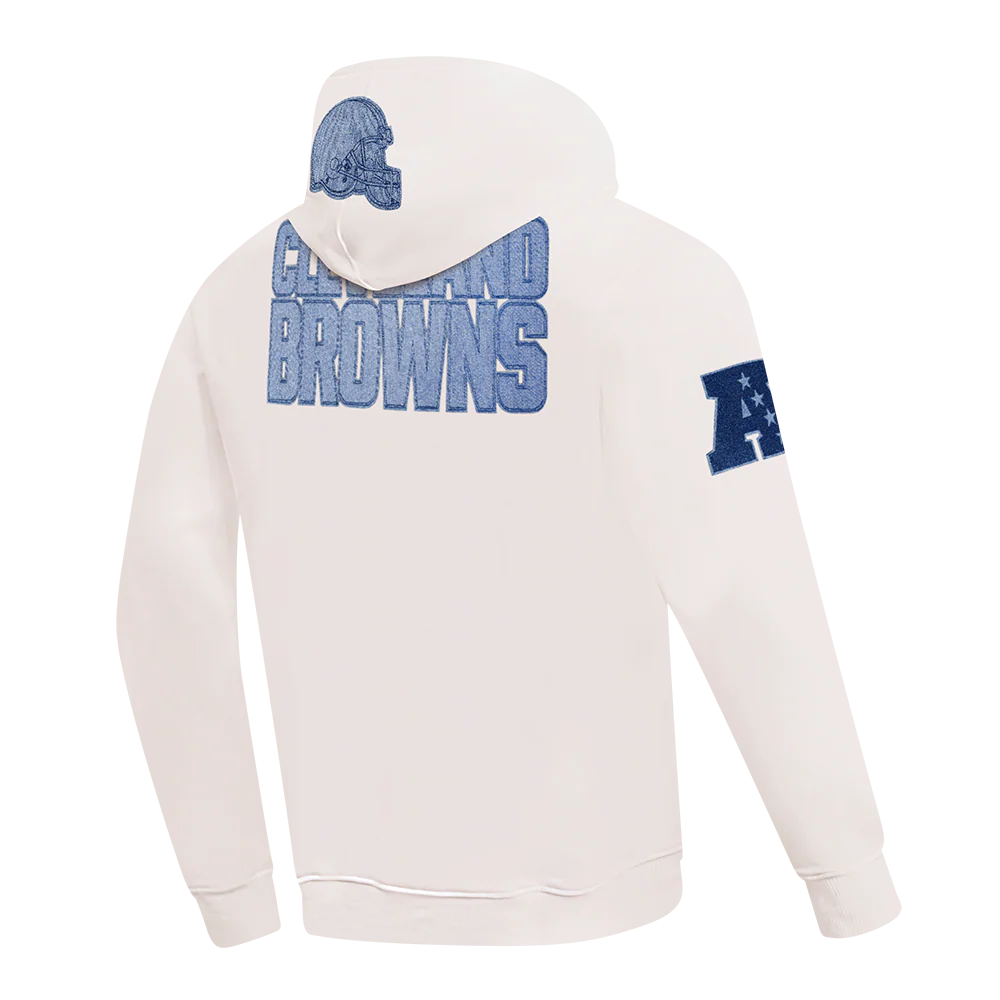 NFL CLEVELAND BROWNS VARSITY BLUES MEN'S FLC PO HOODIE (LINEN) - Image 14