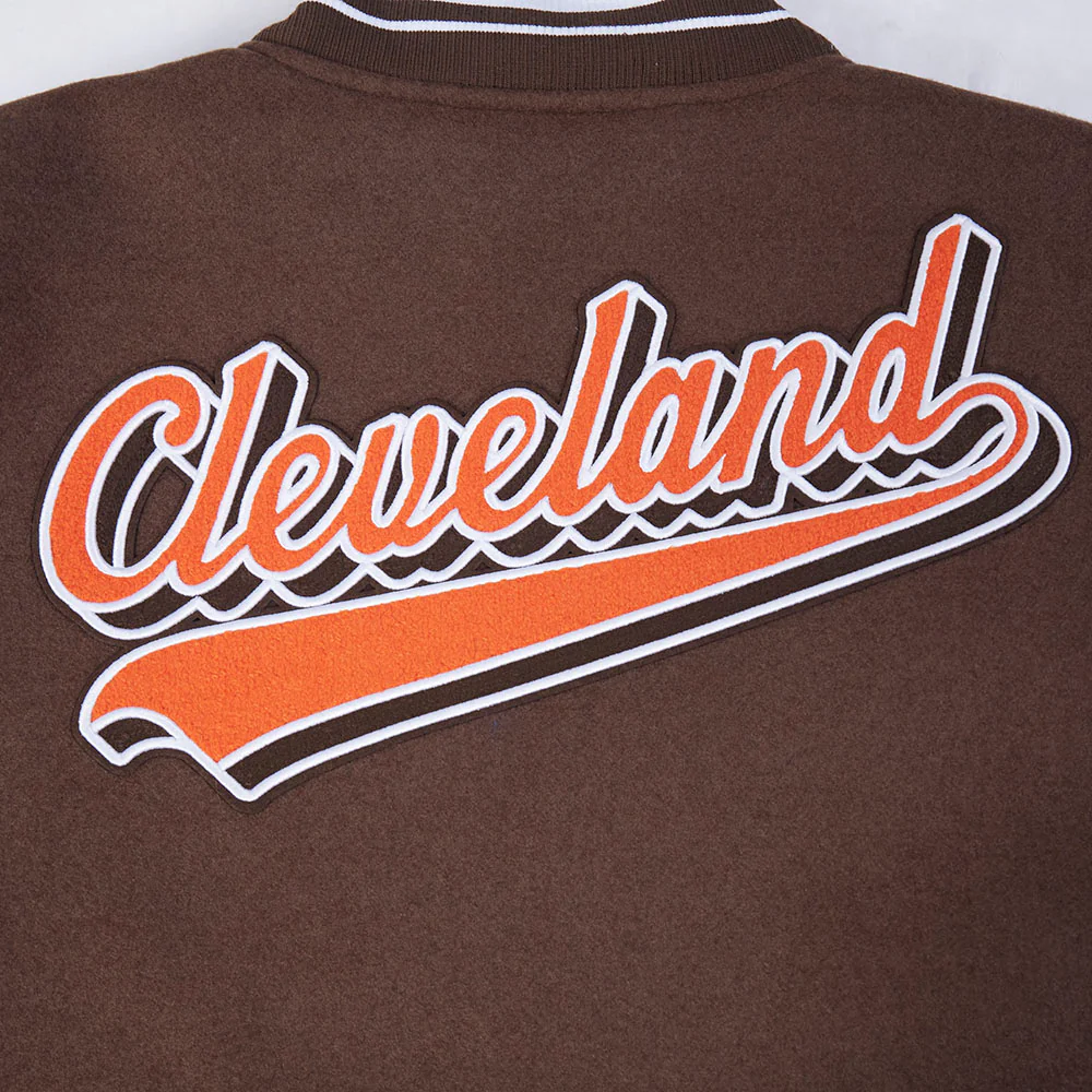 NFL CLEVELAND BROWNS SCRIPT TAIL MEN'S RIB WOOL VARSITY (BROWN/WHITE) - Image 11