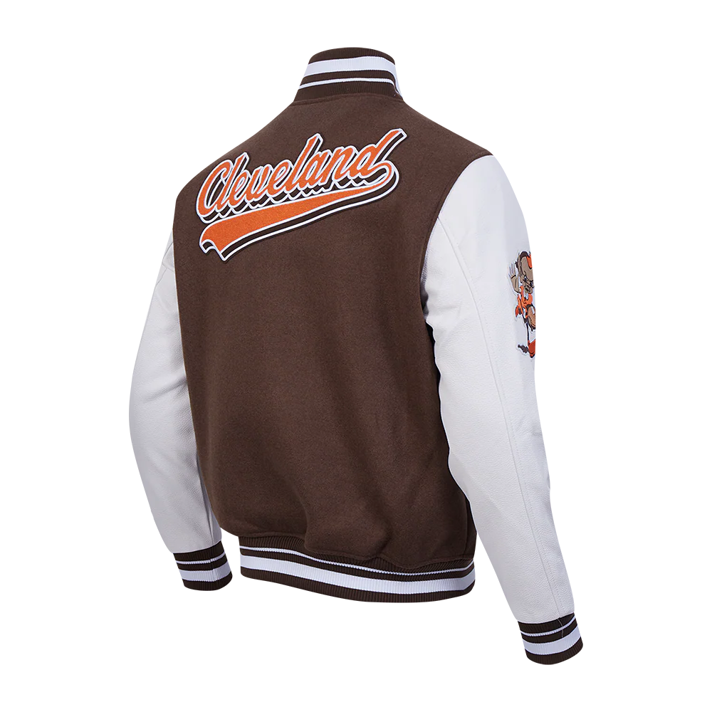 NFL CLEVELAND BROWNS SCRIPT TAIL MEN'S RIB WOOL VARSITY (BROWN/WHITE) - Image 15