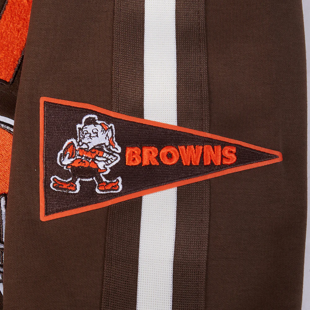 NFL CLEVELAND BROWNS PRO GAME DAY MEN'S DBL KNIT JACKET (BROWN/EGGSHELL/BROWN) - Image 16