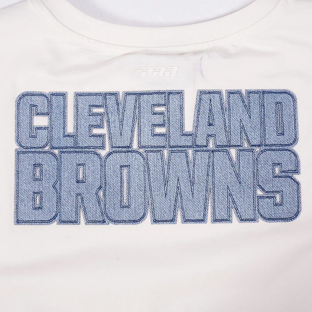 NFL CLEVELAND BROWNS VARSITY BLUES WOMEN'S SJ BOXY TEE (LINEN) - Image 10