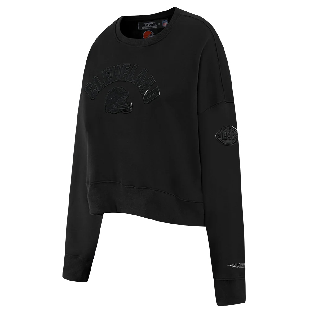 NFL CLEVELAND BROWNS TRIPLE BLACK WOMEN'S FLC CREWNECK (TRIPLE BLACK WOMEN'S) - Image 12
