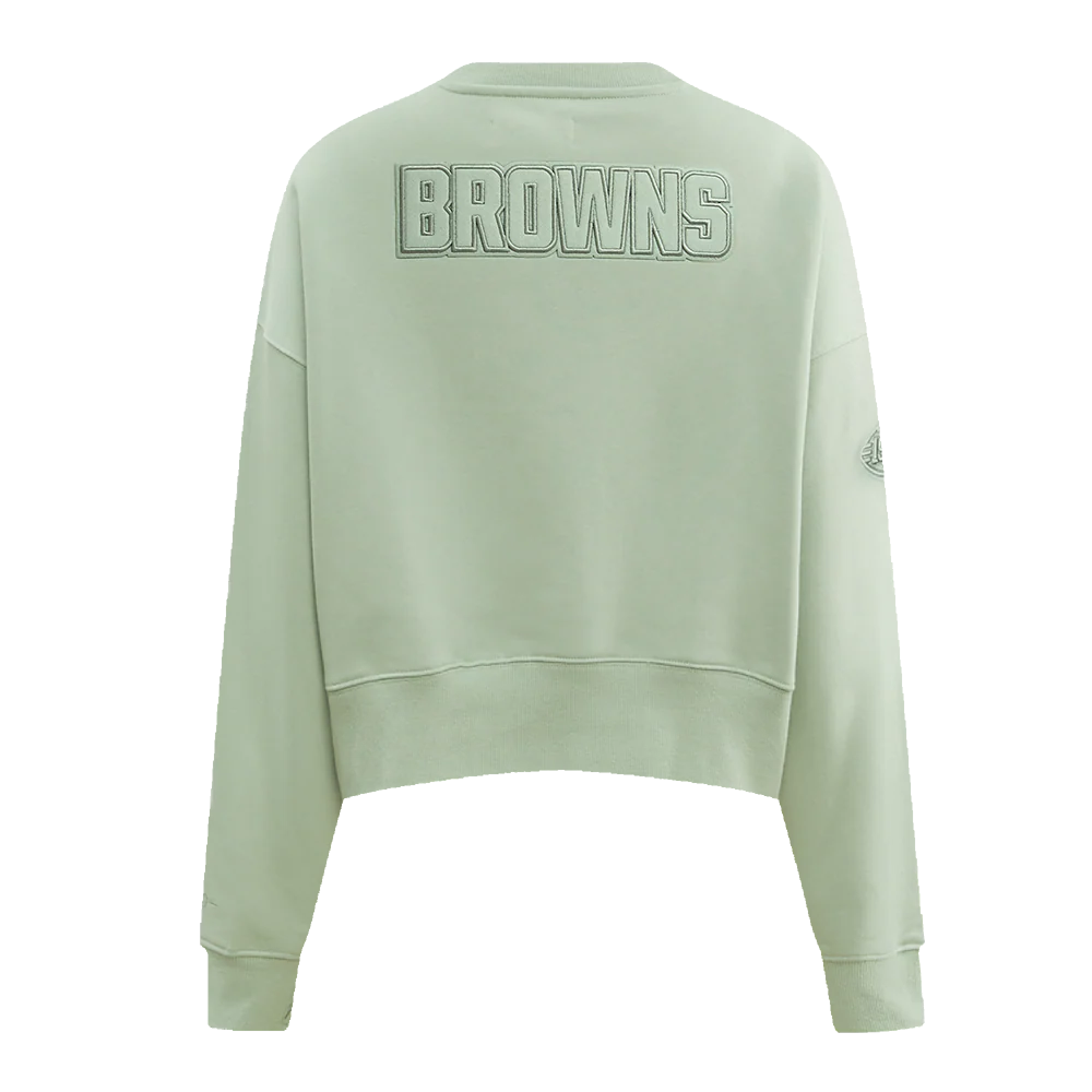 NFL CLEVELAND BROWNS NEUTRAL FLEECE CREWNECK (MOSS) - Image 3