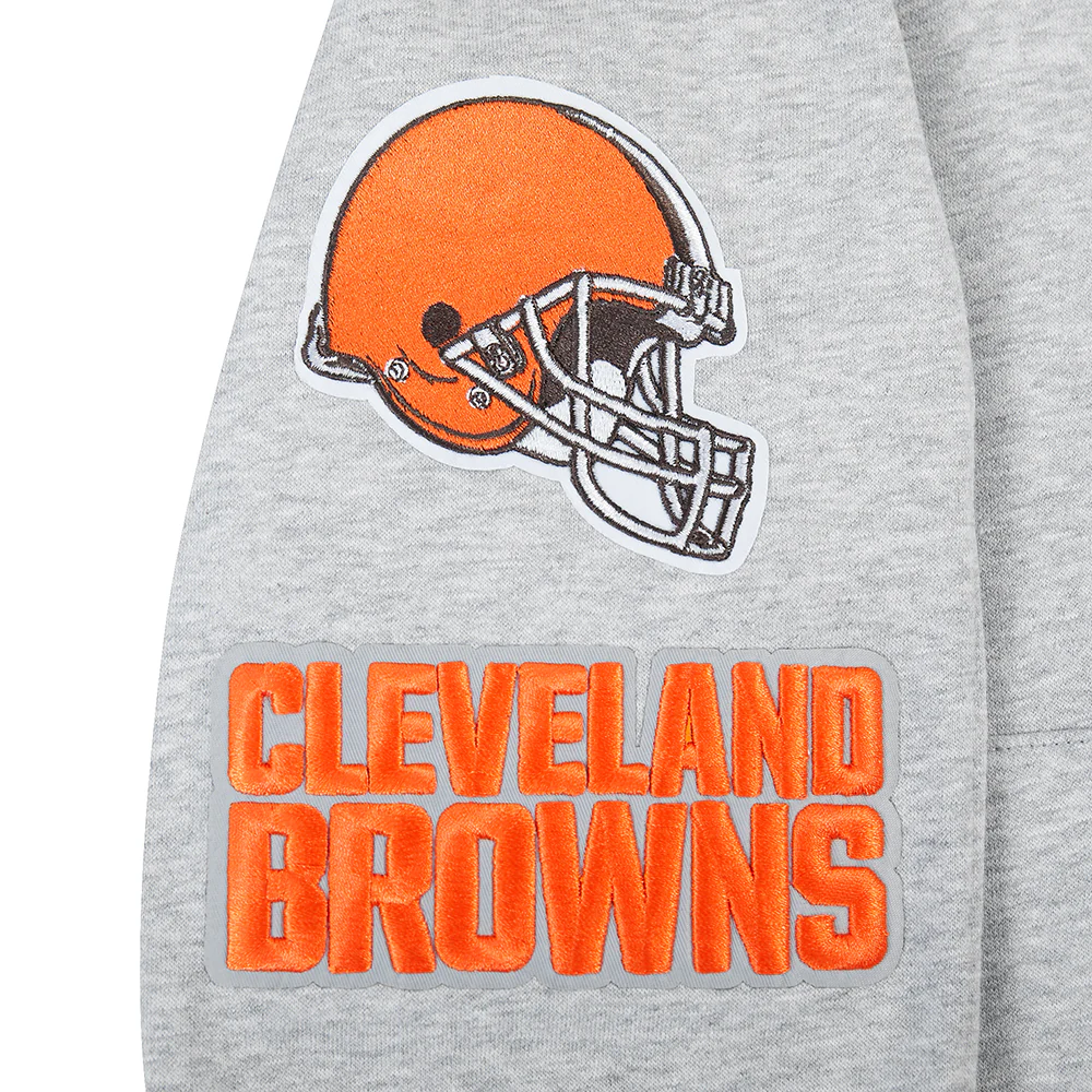NFL CLEVELAND BROWNS CLASSIC LITTLE BOY'S FLC PO HOODIE (HEATHER GREY) - Image 8