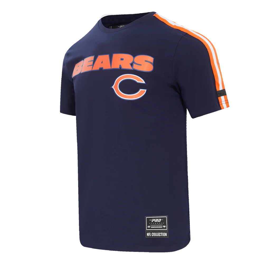 NFL CHICAGO BEARS CLASSIC MEN'S MESH STRIPED TEE (MIDNIGHT NAVY/ORANGE) - Image 2