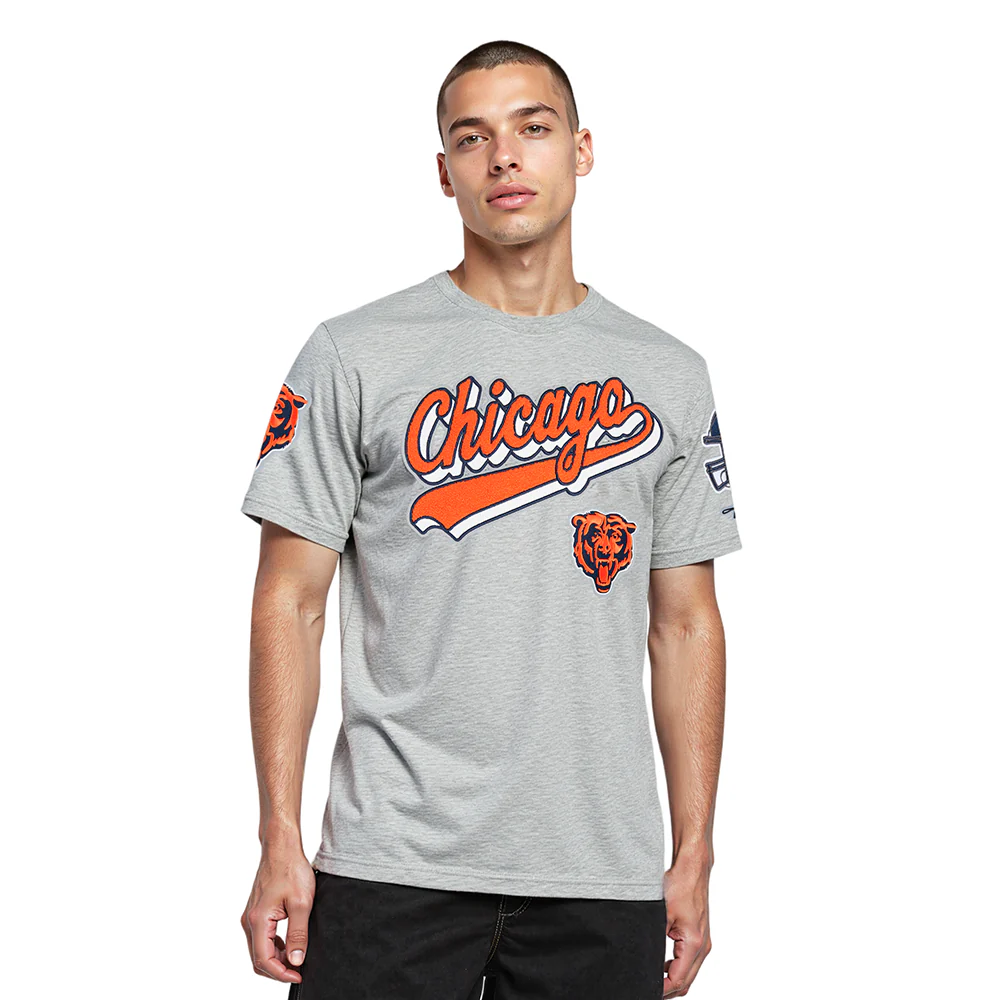 NFL CHICAGO BEARS SCRIPT TAIL MEN'S SJ TEE (HEATHER GREY)