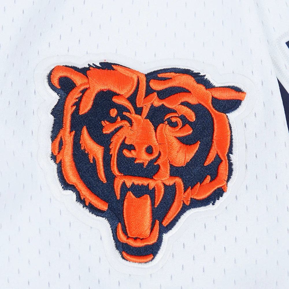 NFL CHICAGO BEARS CALEB WILLIAMS #18 CLASSIC MESH PNN MEN'S MESH BUTTON DOWN SHIRT (WHITE/MIDNIGHT NAVY) - Image 7