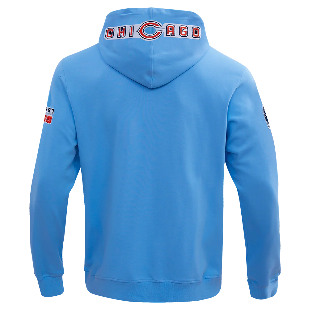 NFL CHICAGO BEARS CLASSIC CHENILLE MEN'S FULL ZIP HOODIE  (UNIVERSITY BLUE) - Image 4