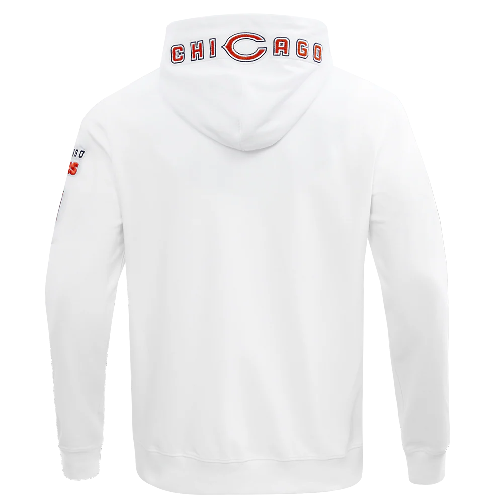NFL CHICAGO BEARS CLASSIC CHENILLE MEN'S FULL ZIP HOODIE  (WHITE) - Image 7