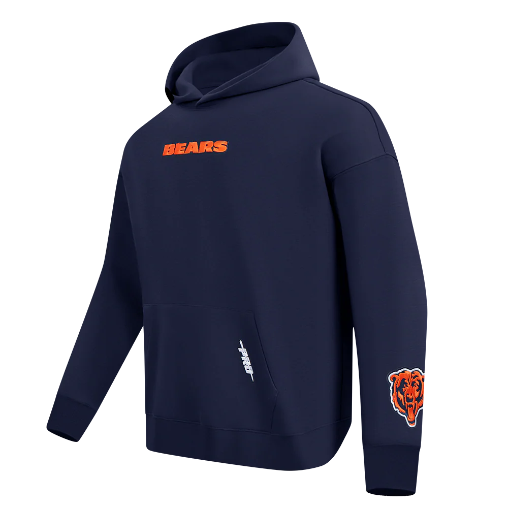 NFL CHICAGO BEARS WINGSPAN MEN'S DROP SHOULDER FLEECE PULLOVER HOODIE (MIDNIGHT NAVY) - Image 5