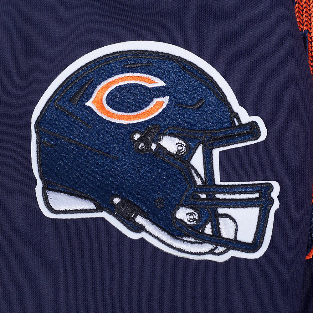 NFL CHICAGO BEARS TEAM BADGE MEN'S RIB PO HOODIE (MIDNIGHT NAVY/ORANGE/MIDNIGHT NAVY) - Image 9