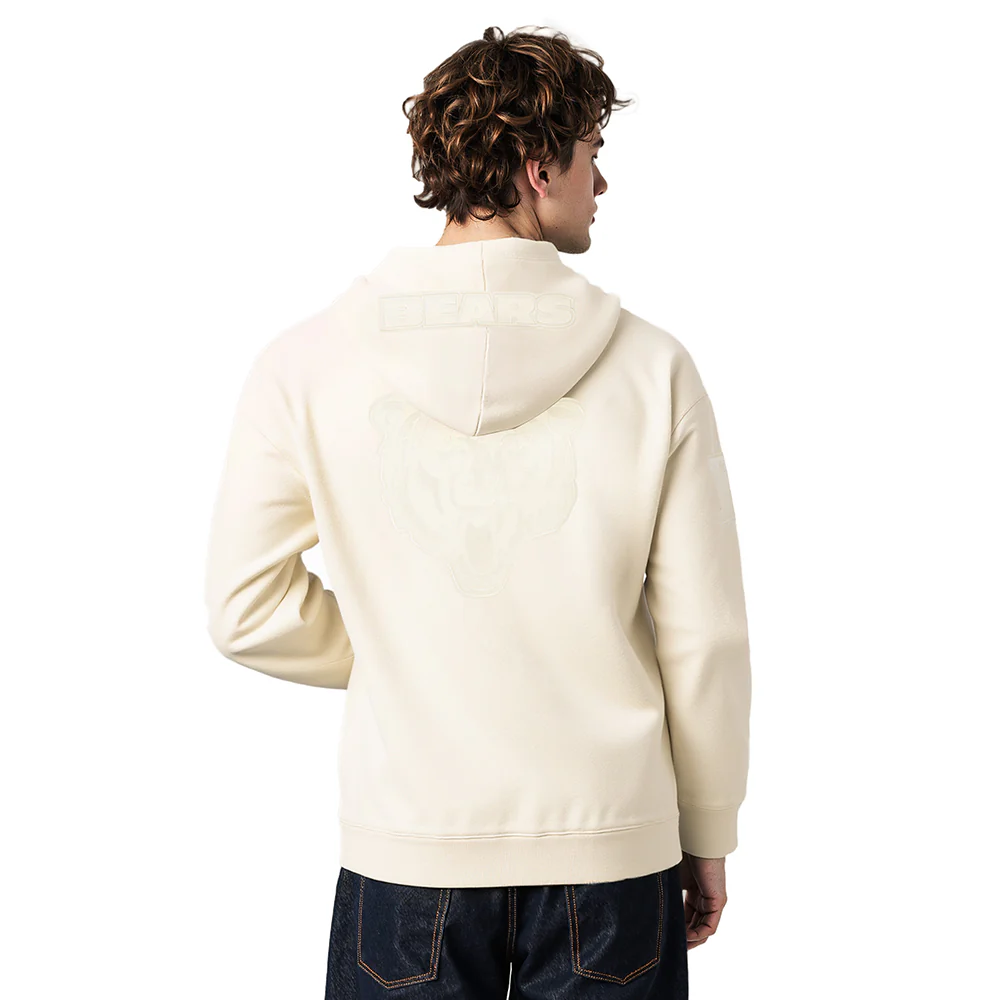 NFL CHICAGO BEARS CALEB WILLIAMS #18 NEUTRAL MEN'S DROP SHOULDER FLC (EGGSHELL) - Image 2