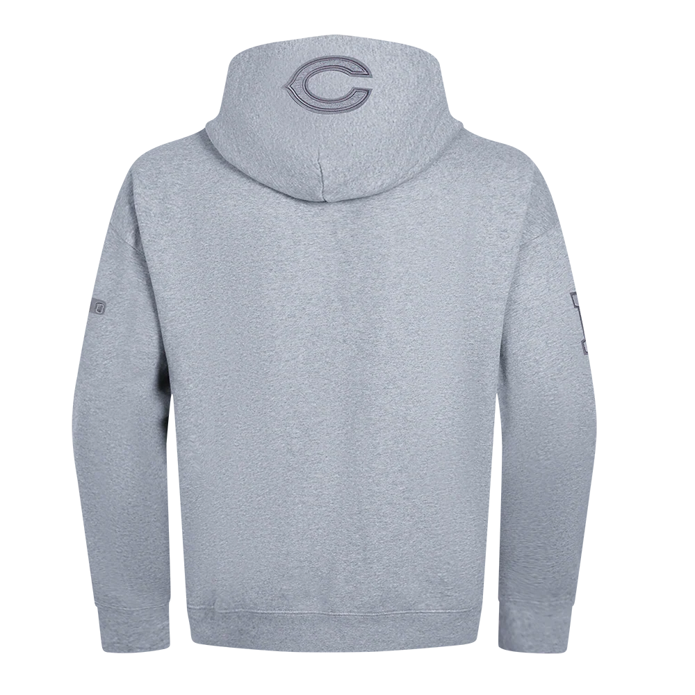 NFL CHICAGO BEARS NEUTRAL MEN'S DROP SHOULDER PO HOODIE (DARK HEATHER GRAY) - Image 3