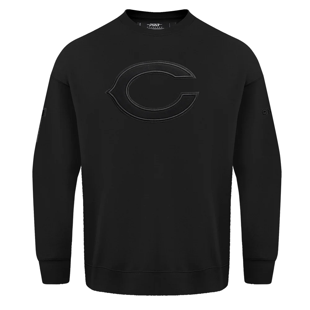 NFL CHICAGO BEARS NEUTRAL DROP SHOULDER FLEECE CREWNECK (BLACK)