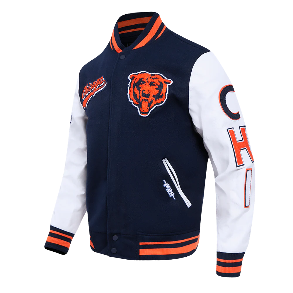 NFL CHICAGO BEARS SCRIPT TAIL MEN'S RIB WOOL VARSITY (MIDNIGHT NAVY/ORANGE/MIDNIGHT NAVY) - Image 4