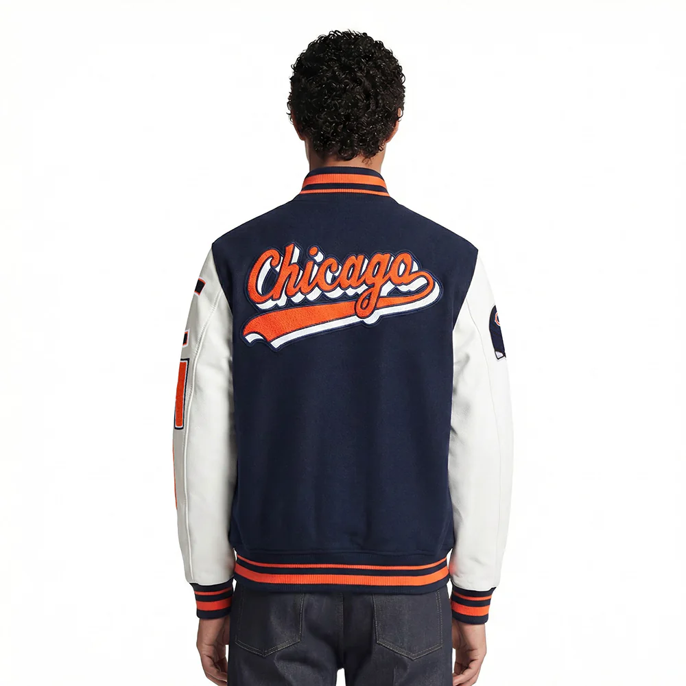 NFL CHICAGO BEARS SCRIPT TAIL MEN'S RIB WOOL VARSITY (MIDNIGHT NAVY/ORANGE/MIDNIGHT NAVY) - Image 6