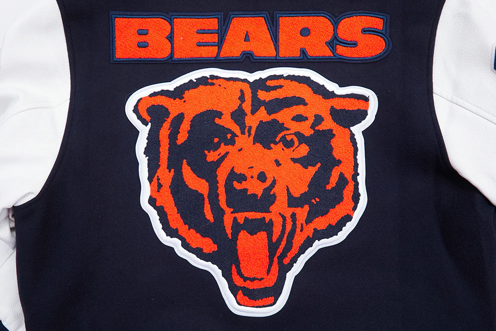 NFL CHICAGO BEARS MASHUP MEN'S RIB WOOL VARSITY JACKET (MIDNIGHT NAVY/ORANGE/MIDNIGHT NAVY) - Image 18