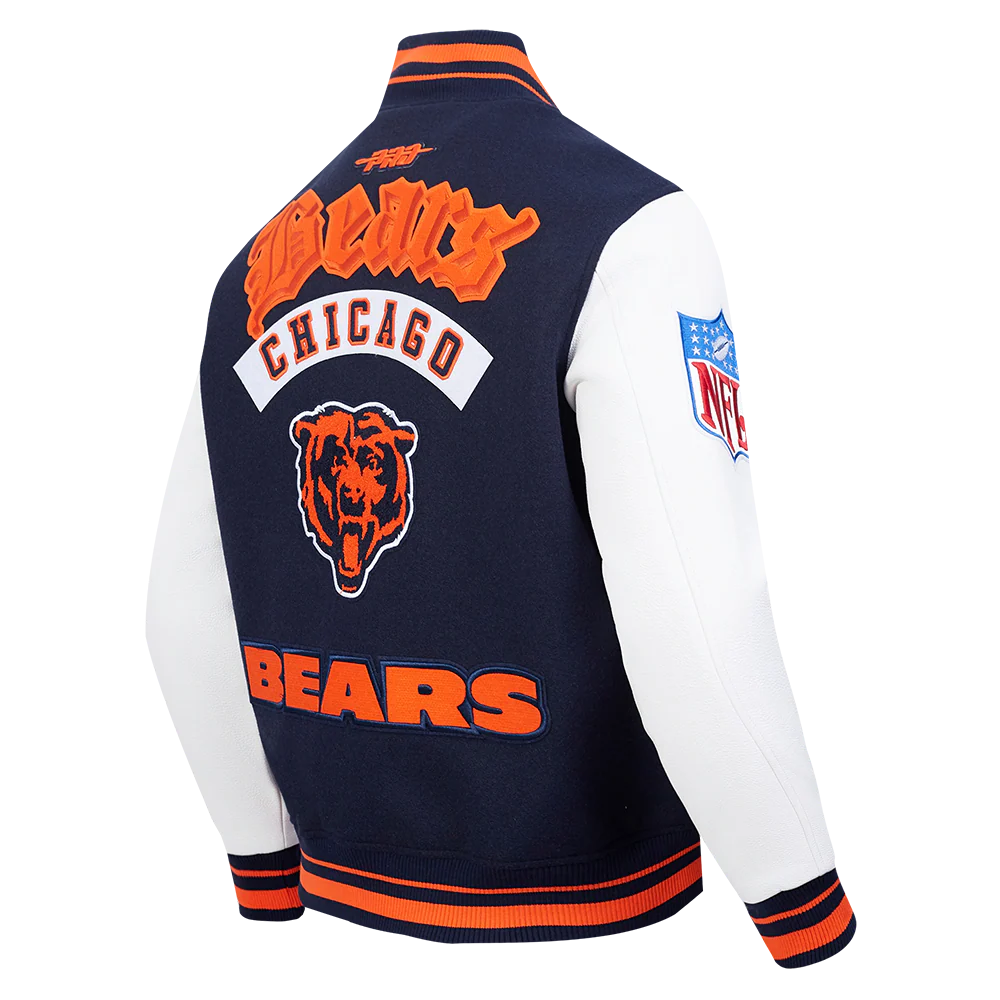 NFL CHICAGO BEARS BEST OF MEN'S RIB WOOL VARSITY JACKET (MIDNIGHT NAVY/ORANGE/MIDNIGHT NAVY) - Image 17